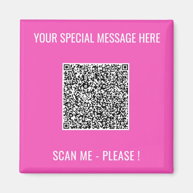 Magnet de code QR avec texte personnalisé - Choisi (Devant)