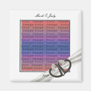 Magnet de Coeurs Diamants Noir & Blanc