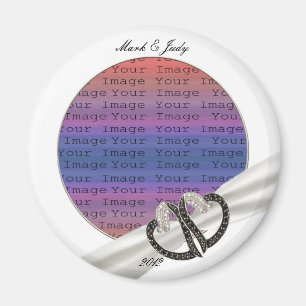 Magnet de Coeurs Diamants Noir & Blanc