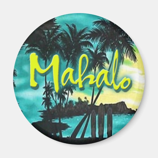 Magnet de coucher de soleil Mahalo (Devant)