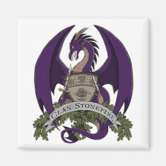 Magnet de crête de dragons violets en pierre