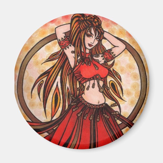 Magnet de danseur du ventre de Scarlet (Devant)