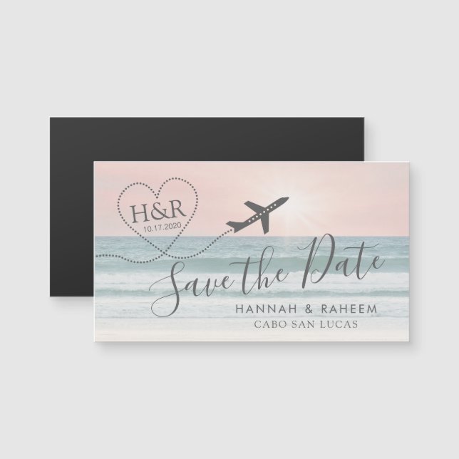 Magnet de date de sauvegarde de mariage de destina (Devant / Derrière)