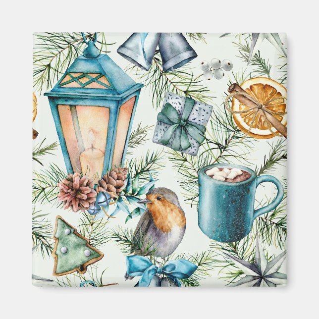 Magnet de décorations festives de Noël (Devant)