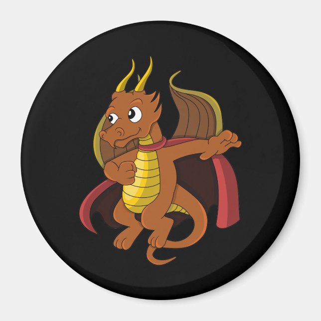 Magnet de dessin au dragon orange (Devant)