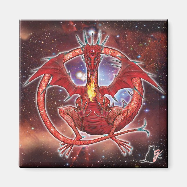 Magnet de dragon cosmique de Pyrope (Devant)