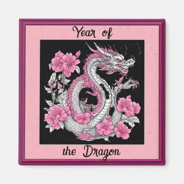 Magnet de dragon de fleurs (Devant)