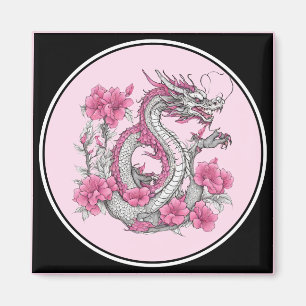 Magnet de dragon de fleurs