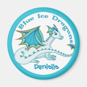 Magnet de dragon de glace bleu