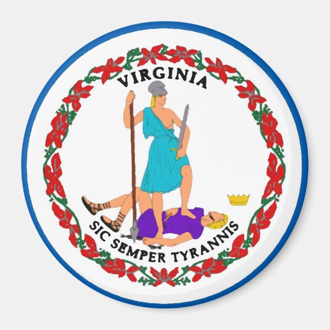 Magnet de drapeau de l'État de Virginie (Devant)