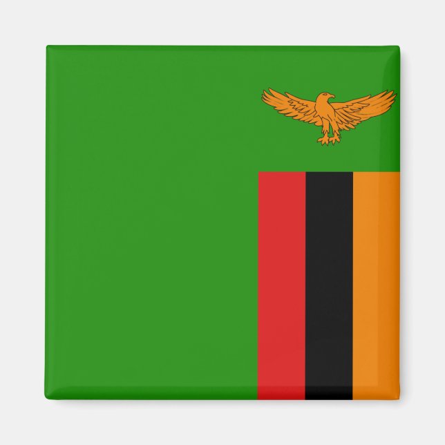 Magnet de drapeau de Zambie (Devant)