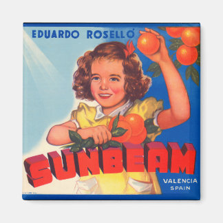 Magnet de Étiquette Vintage de faisceau de soleil 