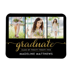 Magnet de Faire-part de graduation de script graci