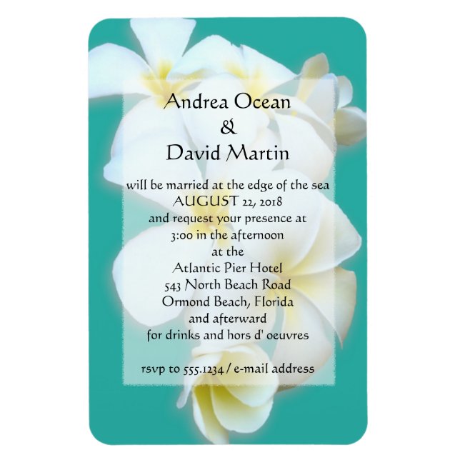Magnet de Faire-part de mariage Blue Lagoa Plumeri (Vertical)