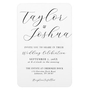 Magnet de Faire-part de mariage de calligraphie mo
