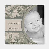 Magnet de Faire-part de naissance Camo ACU ARMÉE 2