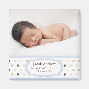 Magnet de faire-part de naissance de photo - béb