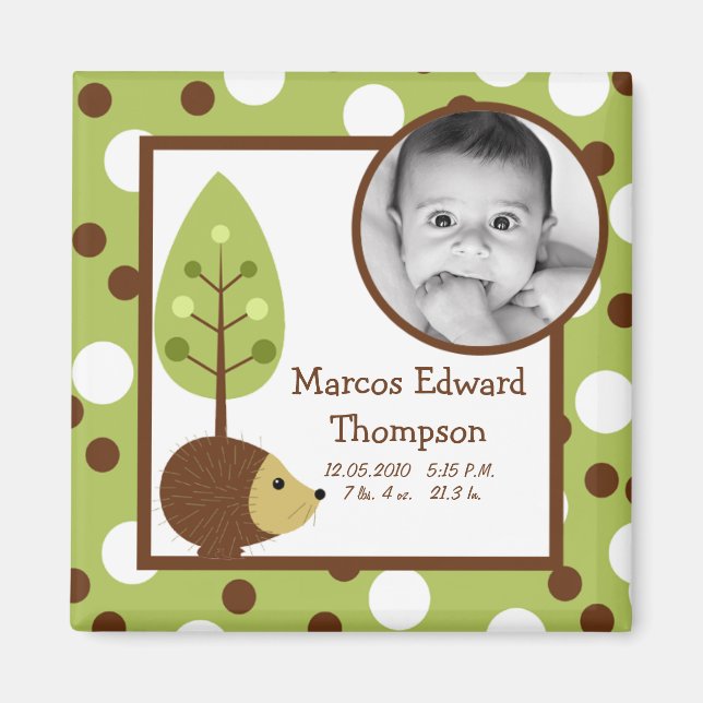 Magnet de Faire-part Wooland Friends de 2 po x 2 p (Devant)