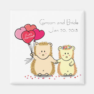 Magnet de faveur de mariage de couple de hérisson 