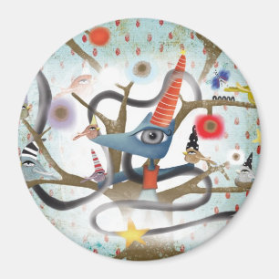 Magnet de fée de fée d'oiseaux de renard d'aqua