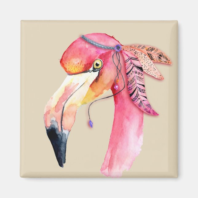 Magnet de Flamant rose Boho Fiona (Devant)