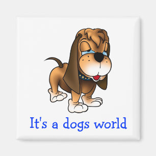 Magnet de frigo pour chien coquelicot de Basset Ho