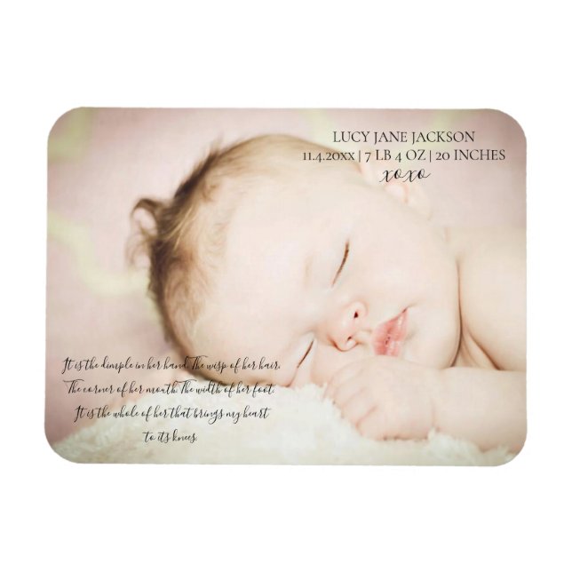 Magnet de garde photo pour bébé nouveau-né (Horizontal)