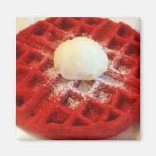 Magnet de gaufre rouge velours