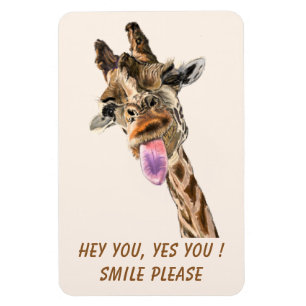 Magnet de girafe amusant - Texte personnalisé