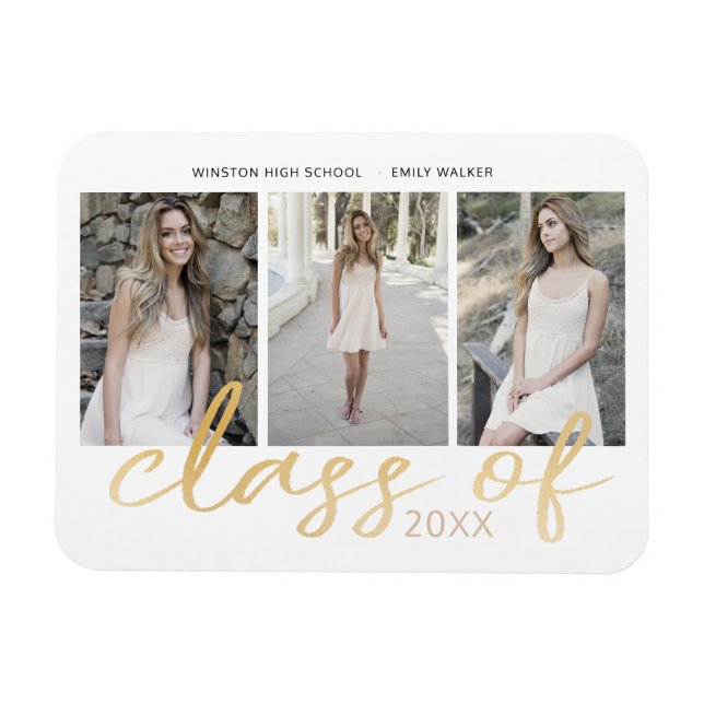 Magnet de graduation de la photo de script Whimsic (Horizontal)