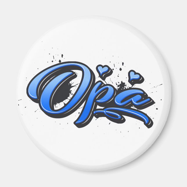 Magnet de graffiti bleu ciel (Devant)