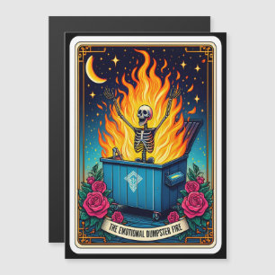 Magnet de la carte Tarot "Le Feu de Dumpster Emoti