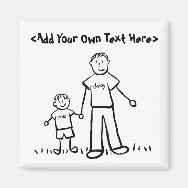 Magnet de la famille personnalisée du garçon de pa (Devant)