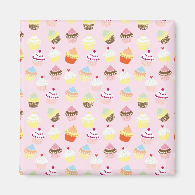 Magnet de la fête de cupcake (Devant)