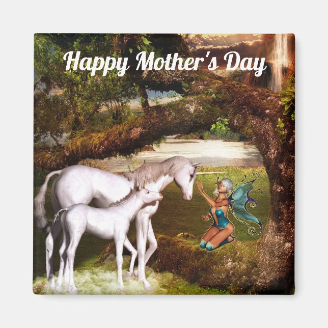 Magnet de la fête des mères de licorne (Devant)