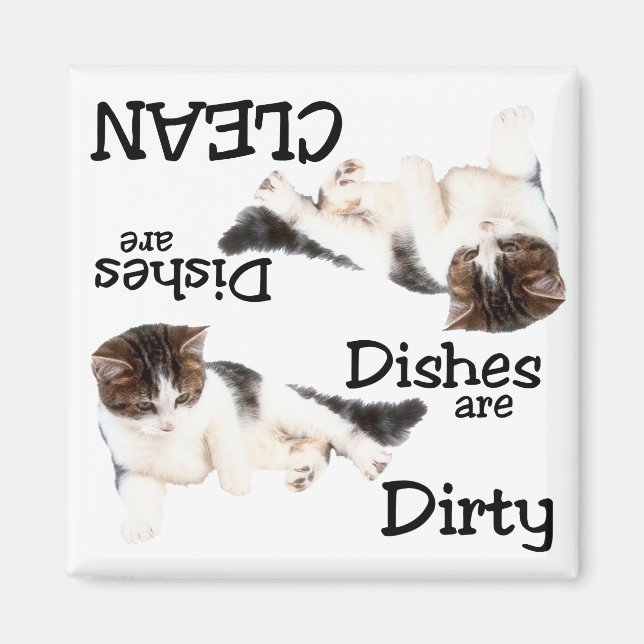 Magnet de lave-vaisselle de chat (Devant)