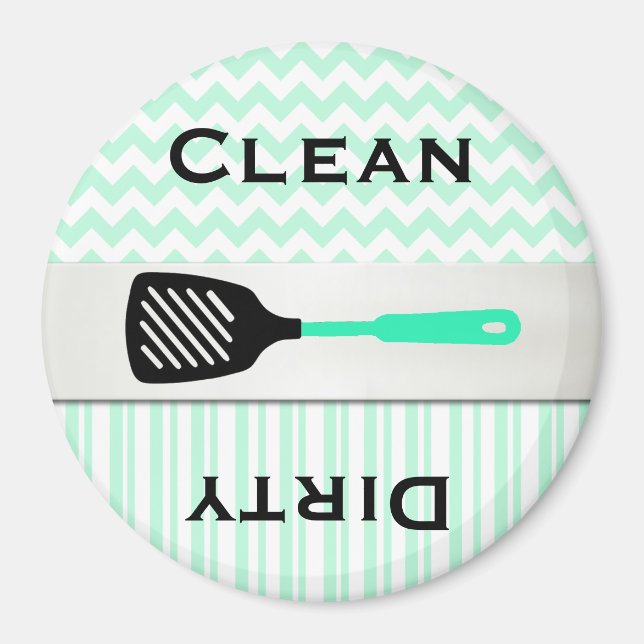 Magnet de lave-vaisselle Motif élégant à la menthe (Devant)