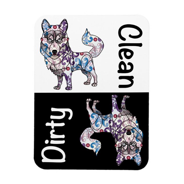 Magnet de lave-vaisselle Sibérien Husky (Vertical)