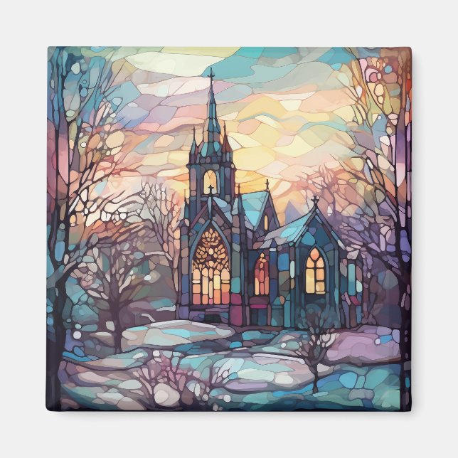 Magnet de l'église en verre (Devant)