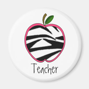 Magnet de l'enseignant - Zebra Print Apple