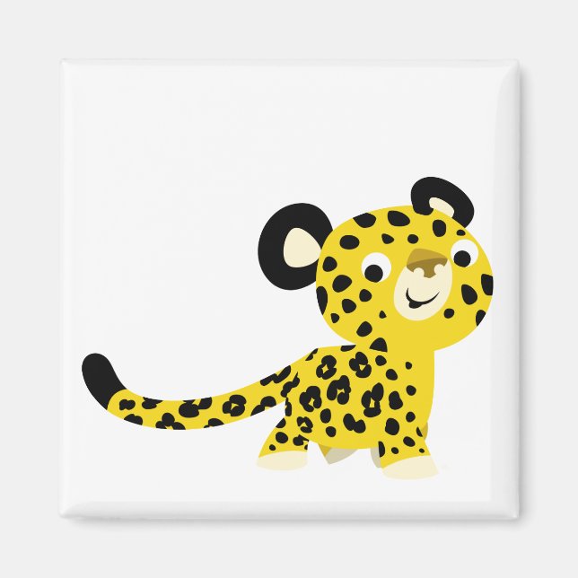 Magnet de léopard doux caricaturés (Devant)