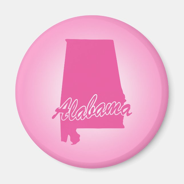 Magnet de l'État rose de l'Alabama (Devant)
