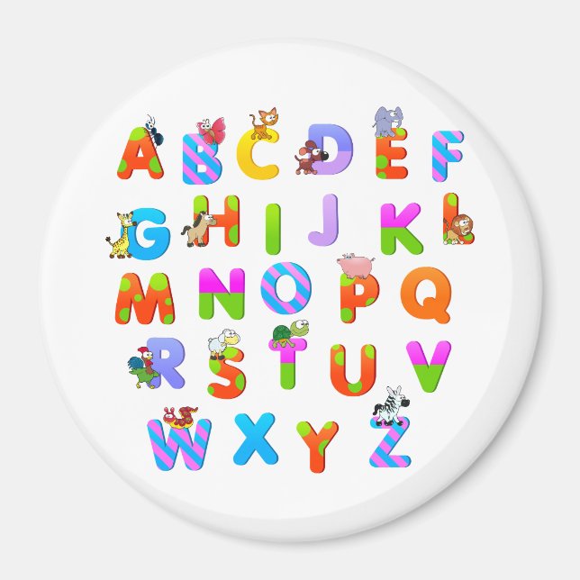 Magnet de lettres alphabétiques colorées (Devant)