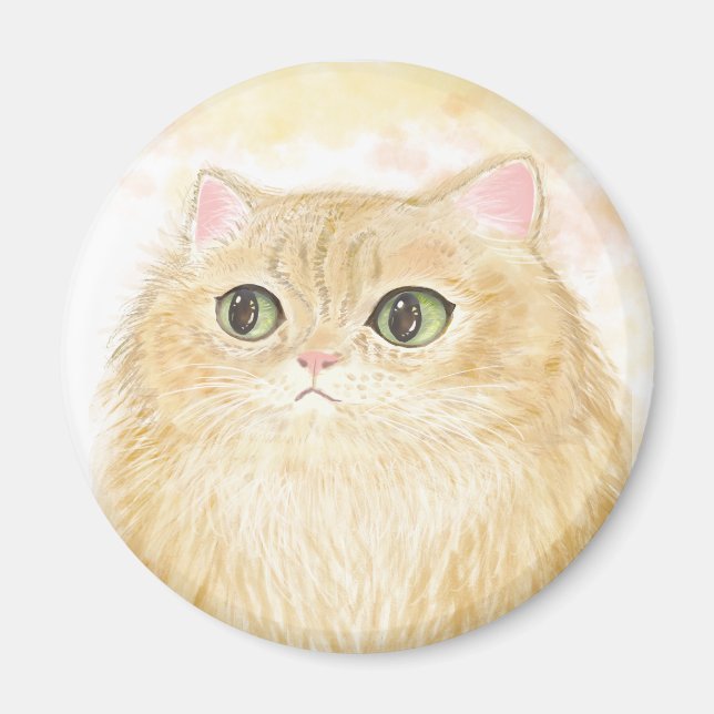 Magnet de l'illustration de chats perses (Devant)