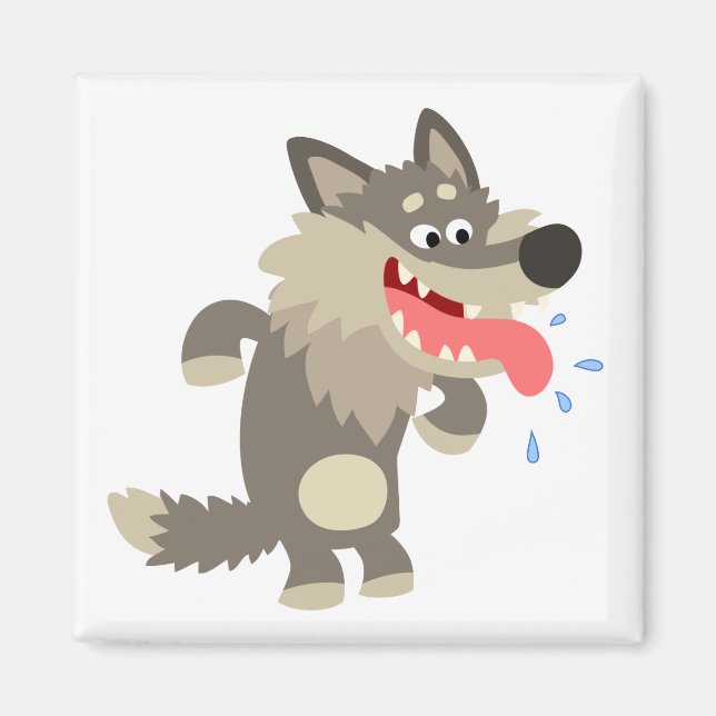 Magnet de loup de caricature très célèbre (Devant)