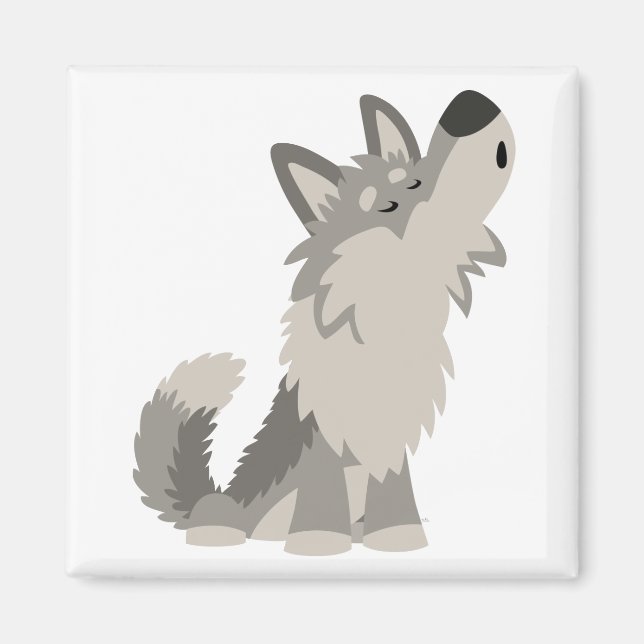 Magnet de loup de dessin mignon Howte (Devant)