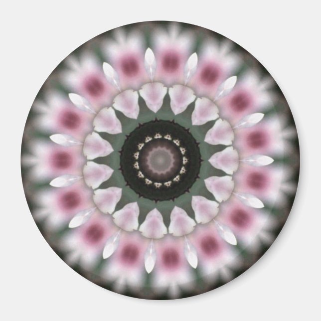 Magnet de mandala doux et rose doux (Devant)