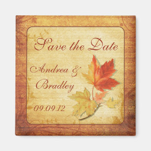 Magnet de mariage "Feuilles d'automne" à conserver