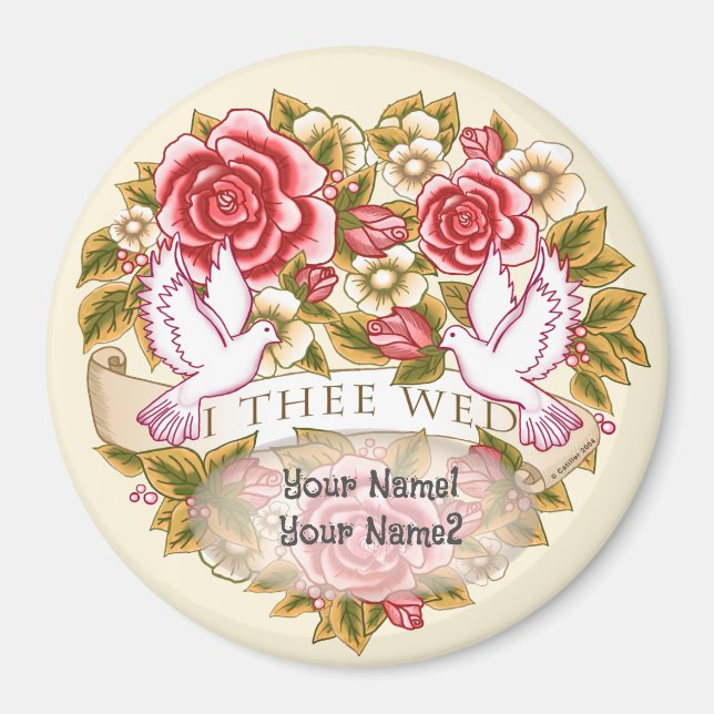 Magnet de mariage "Moi toi épouser" (Devant)