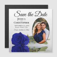 Magnet de mariage Rose Bleu Royal pour Sauvegarder